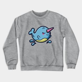 Cute Grinning Narwhal Crewneck Sweatshirt